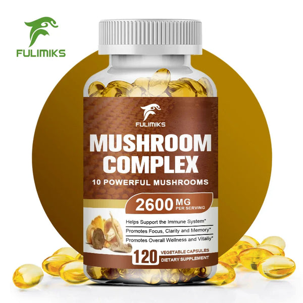 Ultimate Mushroom Complex - Lions Mane, - Immune Support & Nootropic Brain Supplements for Immunity, Energy, Memory & Focus in Pakistan Ultimate Mushroom Complex - Lions Mane, - Immune Support & Nootropic Brain Supplements for Immunity, Energy, Memory & Focus in Pakistan