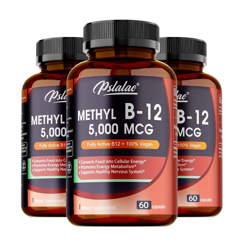 Vitamin B12 - 5000 MCG Supplement -Benefits Brain & Heart Function, Supports Memory, Learning, Helps Boost Natural Energy