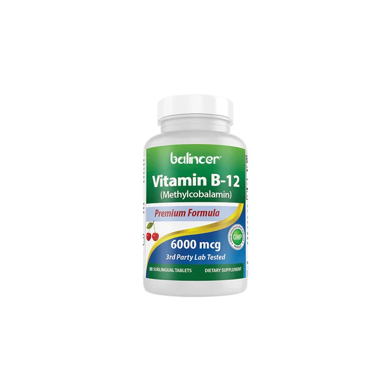 Vitamin B12 6000MG, Methylcobalamin Supplement for Mind, Energy, Brain, Mood, Heart Support, 30/60/120 Capsules