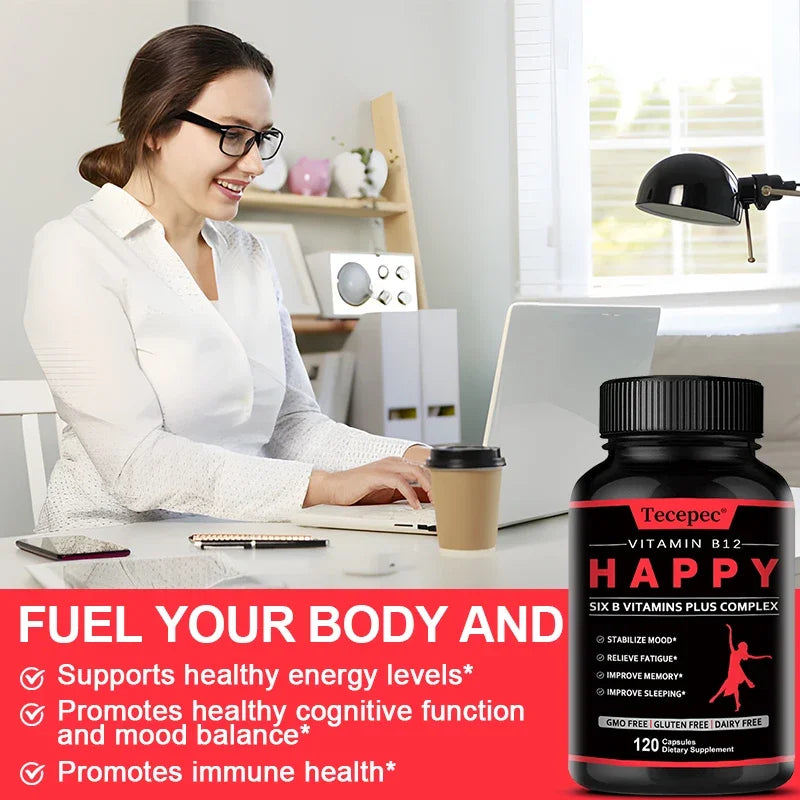 Vitamin B12 - B-complex Vitamin Supplement To Support Energy Metabolism, Nervous System Support, Brain, Heart Health