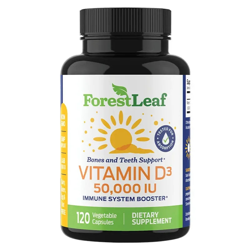 Vitamin D3 50,000 IU Weekly Supplement - 120 Vegetable Capsules - Strong Bones and Teeth, Immunity, Muscle Health, Vitamin D