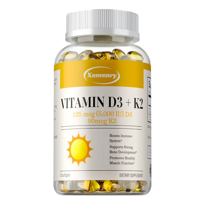Vitamin D3 + K2 - Supports Brain, Joint, Bone and Heart Health, Promotes Metabolism