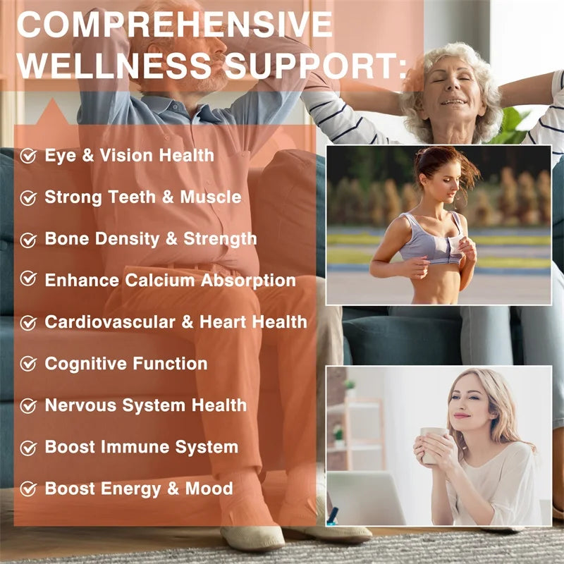 Vitamin D3 K2 + Vitamin B12 Gummies - Eyes, Bone, Energy, Nerve, Immune Support, Boost Metabolism
