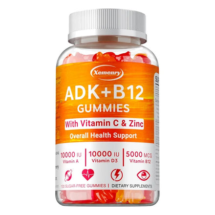 Vitamin D3 K2 + Vitamin B12 Gummies - Eyes, Bone, Energy, Nerve, Immune Support, Boost Metabolism