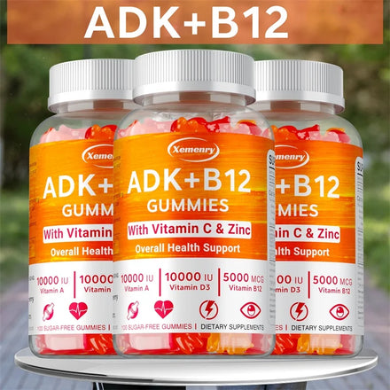Vitamin D3 K2 + Vitamin B12 Gummies - Eyes, Bone, Energy, Nerve, Immune Support, Boost Metabolism