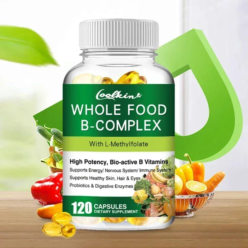 Whole Food B-Complex - Relieve Stress, Promote Nervous System Health and Vitality