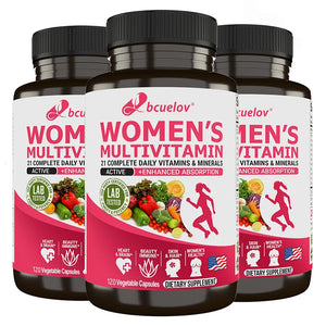 Women's Daily Multivitamin & Mineral - Best for Hair, Skin, Nails, Heart, Brain - Natural Energy, Supports Overall Health