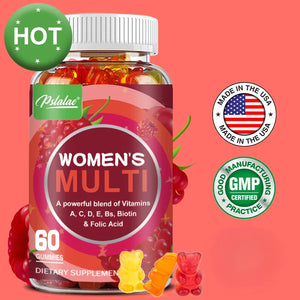 Women's Multi Vitamin Complex Gummies - Multivitamin and Multimineral - for Skin Hair Health Energy Immune Support