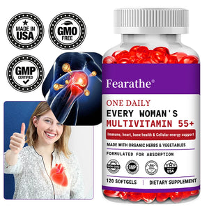 Women's Multivitamin, One Tablet Per Day for Women Aged 55+, Probiotic Fermentation + D3 + B Vitamins, Immunity, Heart, Joints