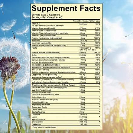 Women's Multivitamin Supplement - Rich in Vitamins and Minerals - Supports Immune, Hair, Skin, Energy and Bones