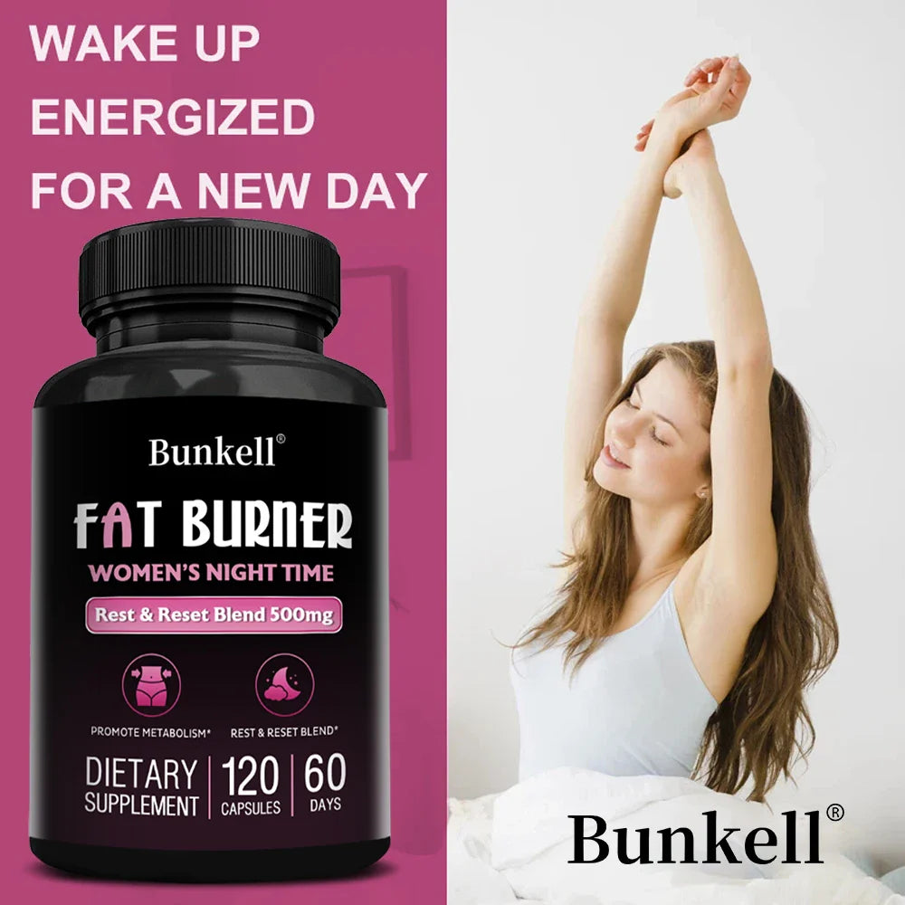 Women's Night Fat Burner, Helps Reduce Belly Fat, Manage Weight, Support Sleep, Dietary Supplement