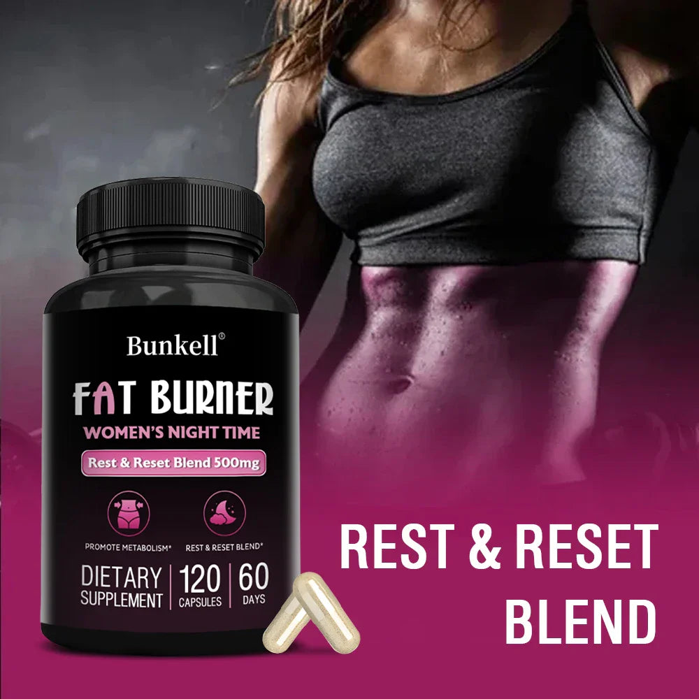 Women's Night Fat Burner, Helps Reduce Belly Fat, Manage Weight, Support Sleep, Dietary Supplement
