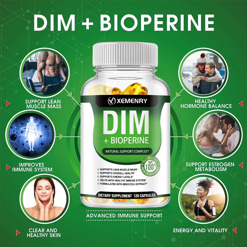 Xemenry DIM Supplement with Piperine 120 Capsules