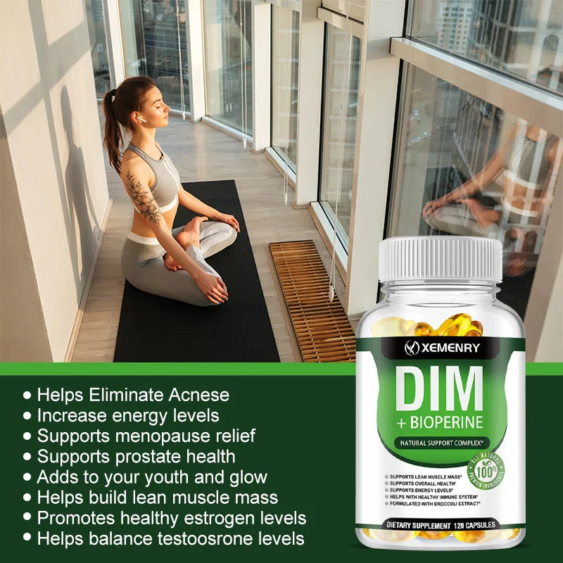 Xemenry DIM Supplement with Piperine 120 Capsules