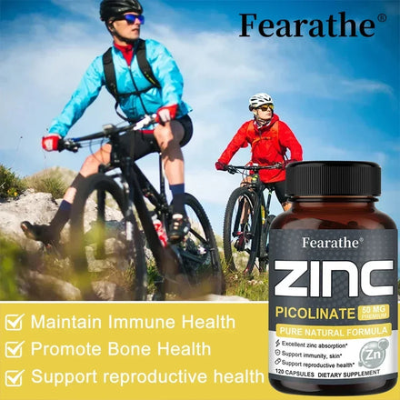 Zinc Capsules 50 Mg - Natural Antioxidant, Immune, Hair, Nails & Skin Support Supplement, Unisex