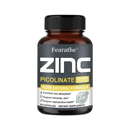 Zinc Capsules 50 Mg - Natural Antioxidant, Immune, Hair, Nails & Skin Support Supplement, Unisex