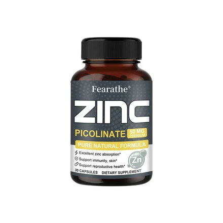 Zinc Capsules 50 Mg - Natural Antioxidant, Immune, Hair, Nails & Skin Support Supplement, Unisex