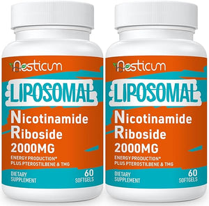 2000 MG Liposomal Nicotinamide Riboside Supplement, High Absorption, NAD+ Boosting Supplement with TMG and Pterostilbene, Superior to Niacinamide for Cellular Energy, and Age Resist, 120 Softgels in Pakistan