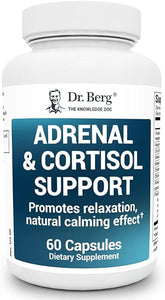 Dr. Berg Adrenal & Cortisol Capsules - Adrenal Supplement & Cortisol Manager - Mood, Focus, Relaxation and Stress Support - Adrenal Fatigue Supplements w/Ashwagandha Extracts - 60 Capsules Solo in Pakistan