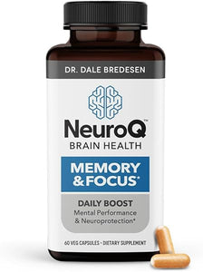 NeuroQ Memory & Focus - Boosts Cognitive Performance & Healthy Brain Function - Neuroprotective Formula by Dr. Dale Bredesen - Gotu Kola Ginkgo Phosphatidylserine Coffee Fruit & Propolis - 60 Capsules in Pakistan