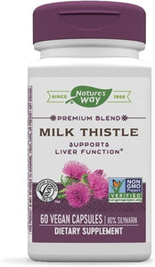 Nature's Way Milk Thistle, Supports Liver Function & Detox Pathways*, 175 mg Milk Thistle Seed Extract Standardized to 80% Silymarin per Serving, Vegan, 60 Capsules (Packaging May Vary) in Pakistan