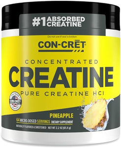 CON-CRET Creatine HCl Powder| Supports Muscle, Cognitive, and Immune Health | Pineapple Flavored Creatine (64 Servings) in Pakistan