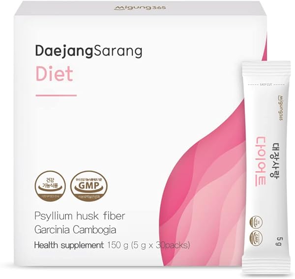Migung 365 Daejang Sarang (Garcinia Cambogia, 30 Sticks) - Psyllium Husk Fiber Supplement, Digestive Health & Constipation Relief. Plant-Based Ingredients, Extra Strength 5,500mg & HCA 780mg. in Pakistan
