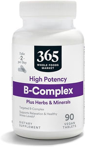 365 by Whole Foods Market, Vitamin B Complex Hi Potency Herbal Support, 90 Tablets in Pakistan