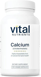 Vital Nutrients Calcium Citrate and Malate Complex 150mg | Vegan Supplement | Support Bone Strength, Muscle and Cardiovascular Health* | Gluten, Dairy and Soy Free | 100 Capsules in Pakistan