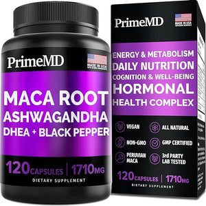 6-in-1 Organic Maca Root & Ashwagandha Capsules 1710mg w/DHEA & Black Pepper Fruit Extract - Maca Root Capsules for Women & Men - Stamina, Bone and Mood Support Supplement,120 Capsules (40 Servings) in Pakistan