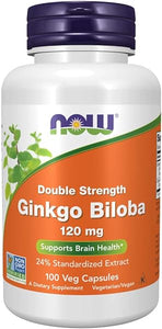 NOW Supplements, Ginkgo Biloba 120 mg, Double Strength, Non-GMO Project Verified, 100 Veg Capsules in Pakistan
