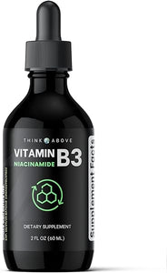 Vitamin B3 Niacinamide Liquid - Non Flush Form of B3 Niacin - Convenient Vitamin B3 Niacinamide Drops for Women and Men - Easy to Swallow 2oz (60ml) in Pakistan