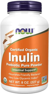 NOW Supplements, Inulin Prebiotic Pure Powder, Certified Organic, Non-GMO Project Verified, Intestinal Support*, 8-Ounce in Pakistan