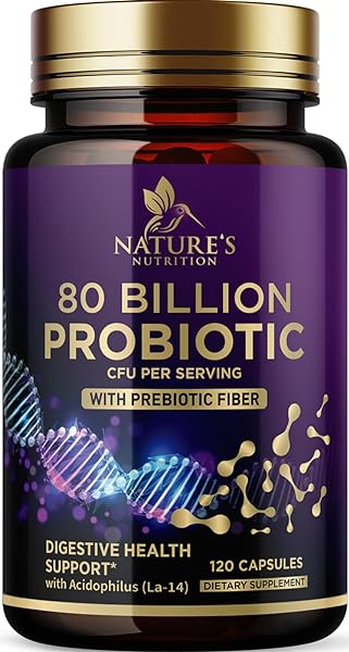 Probiotics for Digestive Health - 80 Billion CFU Guaranteed with Strains for Women's Vaginal & Men's Urinary Health & Daily Gut Immune Support Nature's Acidophilus Probiotic Supplement - 120 Capsules in Pakistan