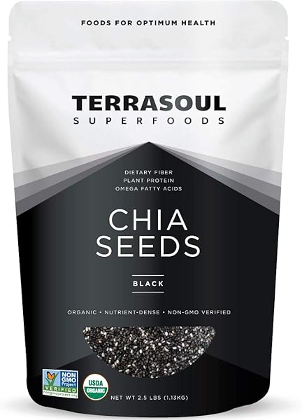 Terrasoul Superfoods Organic Black Chia Seeds, 2.5 Pounds, Nutrient-Packed Superfood for Energy, Puddings, Smoothies, and Baking in Pakistan