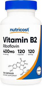 Nutricost Vitamin B2 (Riboflavin) 400mg, 120 Capsules - Gluten Free, Non-GMO in Pakistan