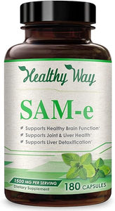 Healthy Way Pure SAM-e 1500mg (per Serving) 180Capsules (S-Adenosyl Methionine) Supports Brain Function in Pakistan