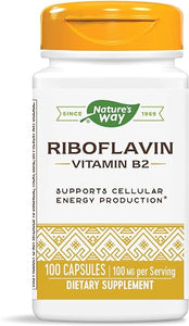 Nature's Way Riboflavin Vitamin B2, Supports Cellular Energy Production*, 100mg per Serving, 100 Capsules in Pakistan