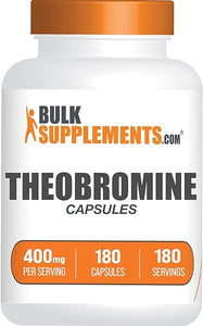 BULKSUPPLEMENTS.COM Theobromine Capsules - Theobromine Supplement, Nootropic Supplement, Theobromine 400mg - Brain & Energy Support - Gluten Free, 1 Capsule per Serving, 180 Capsules in Pakistan