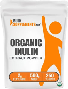 BULKSUPPLEMENTS.COM Organic Inulin Extract - Fiber Supplement, Organic Agave Inulin Powder - Fiber Powder, Inulin Powder Organic - Vegan & Gluten Free, 2g per Serving (500 Grams - 1.1 lbs) in Pakistan