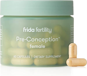 Frida Fertility Female Pre-Conception Supplements - Daily Vitamins & Minerals to Maintain & Support Egg Function, Ovarian Reserve, Regular Menstrual Cycle - 60 Capsules Each, 30 Day Supply in Pakistan