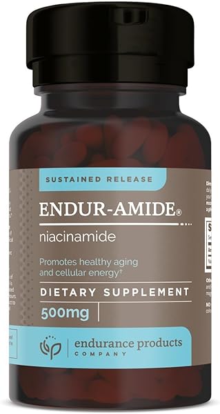 NAD+ Niacinamide B3, Endur-Amide 500mg Sustained Release Flush-Free for Optimal Absorption, Promoting Healthy Cellular Repair & Energy Metabolism - 200 Tablets in Pakistan