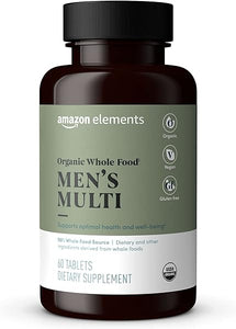 Amazon Elements Organic Whole Food Men's Multivitamin Tablets, 60 Count in Pakistan