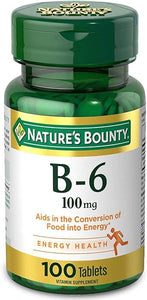 Nature's Bounty Vitamin B6, Supports Energy Metabolism and Nervous System Health, 100mg, Tablets, 100 Ct in Pakistan