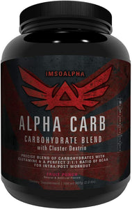 IMSOALPHA, Alpha CARB with Cluster Dextrin, 30 Servings of Muscle-Building Energy, PRE/Intra/Post Workout, 2:1:1 BCAA Ratio, 20 Servings (Fruit Punch)