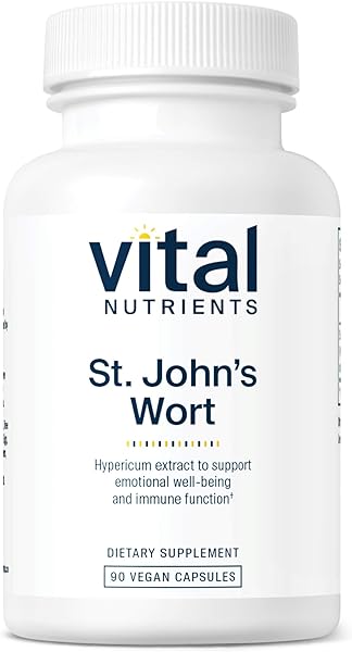 Vital Nutrients St John's Wort 300mg | Vegan Supplement to Promote Overall Well-Being and Healthy Outlook* | Potent .3% | Gluten, Dairy and Soy Free | Non-GMO | 90 Capsules in Pakistan