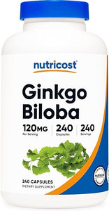 Nutricost Ginkgo Biloba 120mg, 240 Capsules - Extra Strength Ginkgo Biloba Extract - Gluten Free & Non-GMO in Pakistan