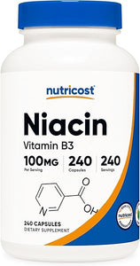 Nutricost Niacin (Vitamin B3) 100mg, 240 Capsules - with Flushing, Non-GMO, Gluten Free in Pakistan