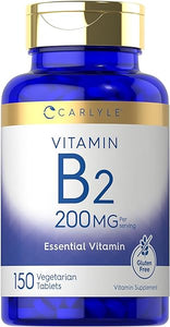 Vitamin B-2 | Riboflavin | 200mg | 150 Tablets | Vegetarian, Non-GMO & Gluten Free Essential Supplement in Pakistan