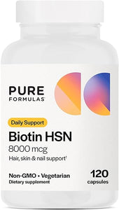 PureFormulas Biotin 8000 mcg Hair Skin Nails Biotin Supplement Biotina, Biotin Hair Growth Vitamins Biotin Vitamins for Hair Growth B7 Hair Supplement Hair Growth Vitamins for Women & Men 120 Capsules in Pakistan